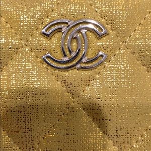 Chanel Yellow Metallic Wallet